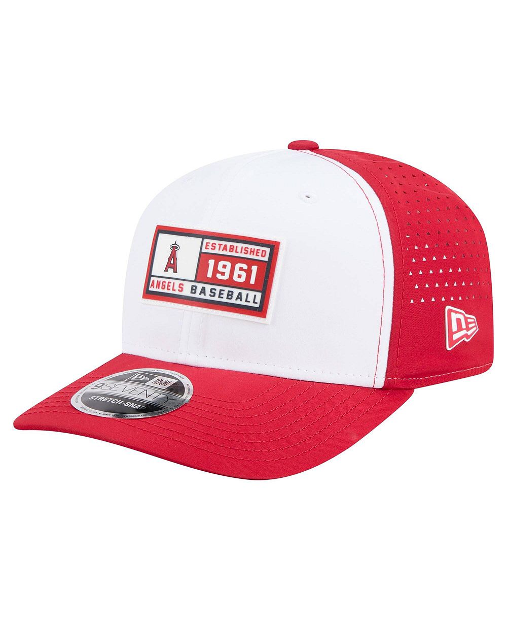 Мужская белая/красная кепка New Era Los Angeles Angels Established Patch 9SEVENTY Adjustable
