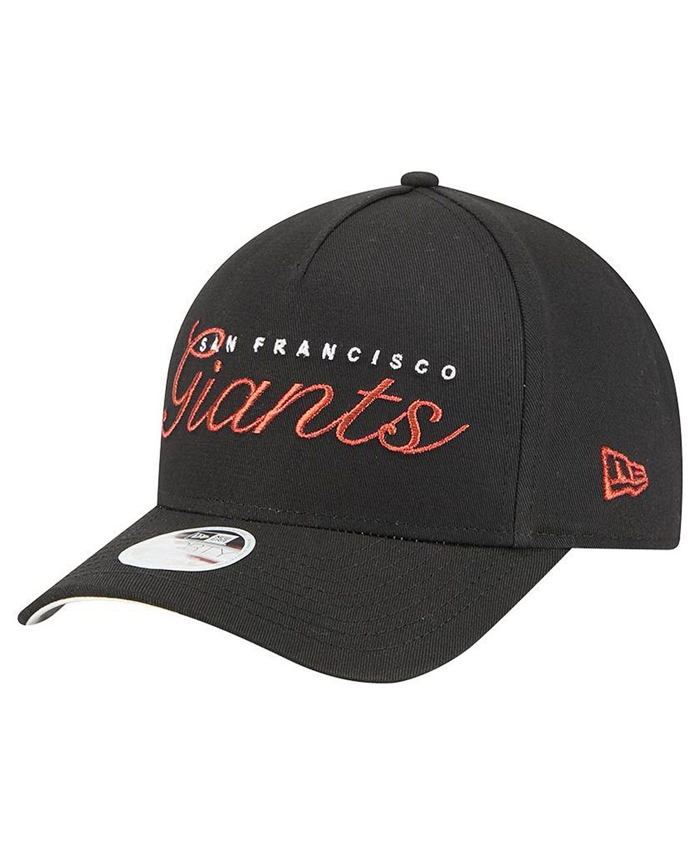 Кепка New Era Women's Black San Francisco Giants Metallic A-Frame 9FORTY Adjustable