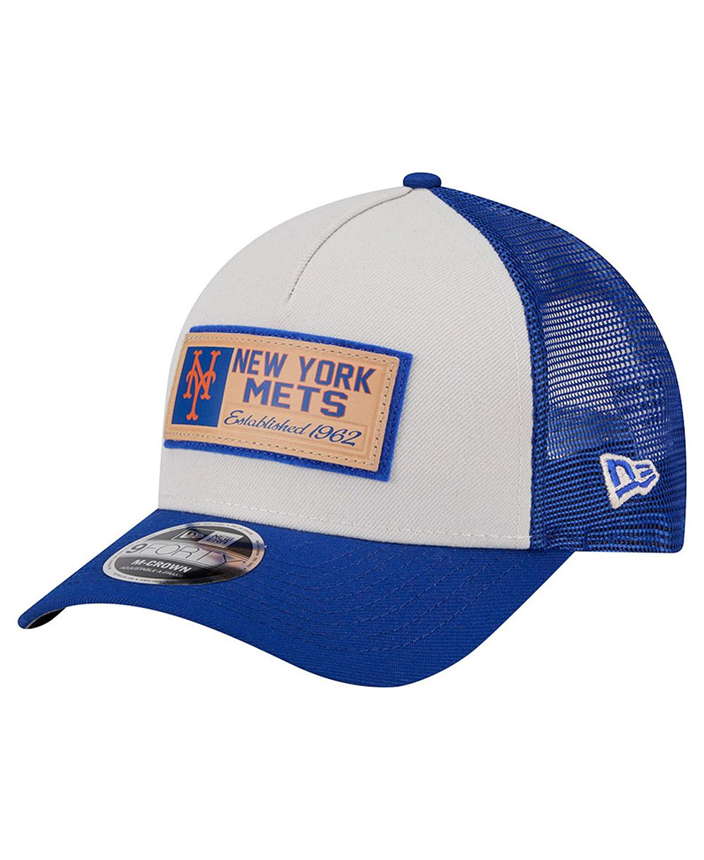 Мужская кепка New Era Stone/Royal New York Mets Text A-Frame Trucker 9FORTY