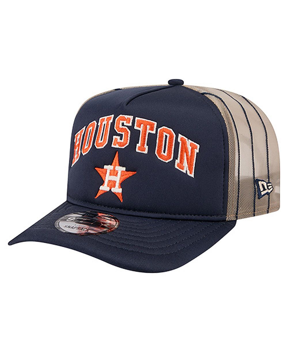 Мужская кепка-тракер New Era Houston Astros Vintage Arched Foam Front 9FIFTY A-Frame Adjustable темно-синего цвета