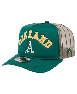 Мужская бейсболка New Era Oakland Athletics Vintage Arched Foam Front 9FIFTY A-Frame Adjustable Trucker Hat зеленого цвета