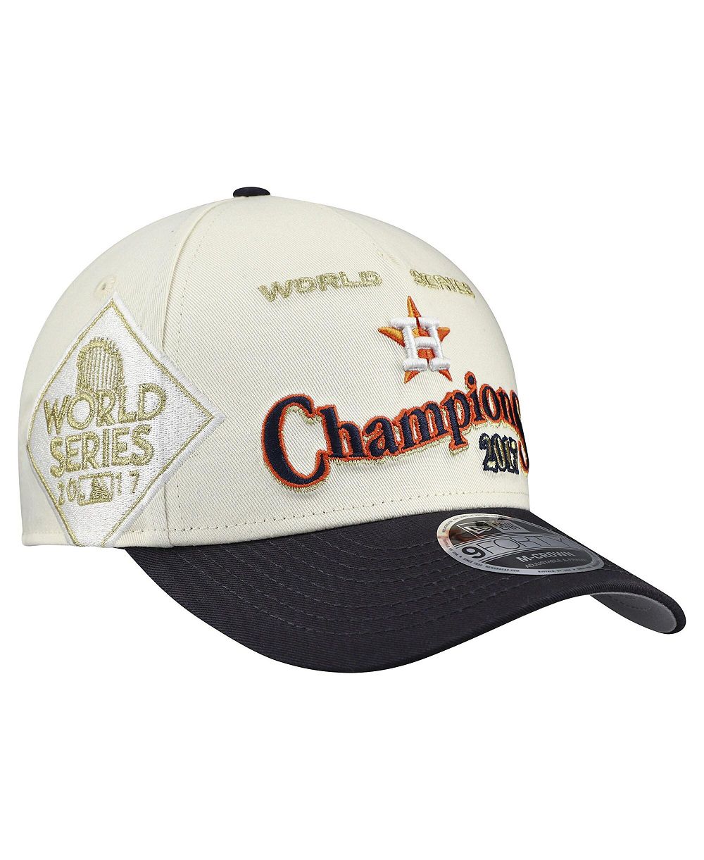 Кепка New Era Men's Cream/Navy Houston Astros World Series 9FORTY M-Crown A-Frame Adjustable