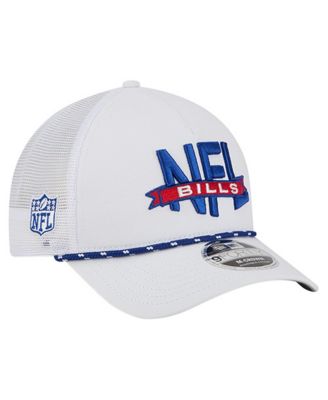 Мужская кепка New Era White Buffalo Bills NFL 9FORTY A-Frame M-Crown Adjustable Trucker Hat