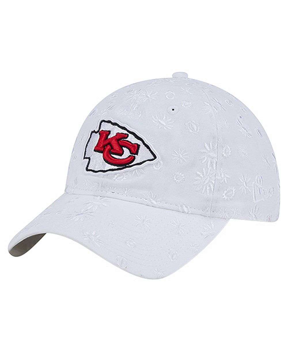 New Era Женская белая кепка 9TWENTY с цветочным принтом Kansas City Chiefs