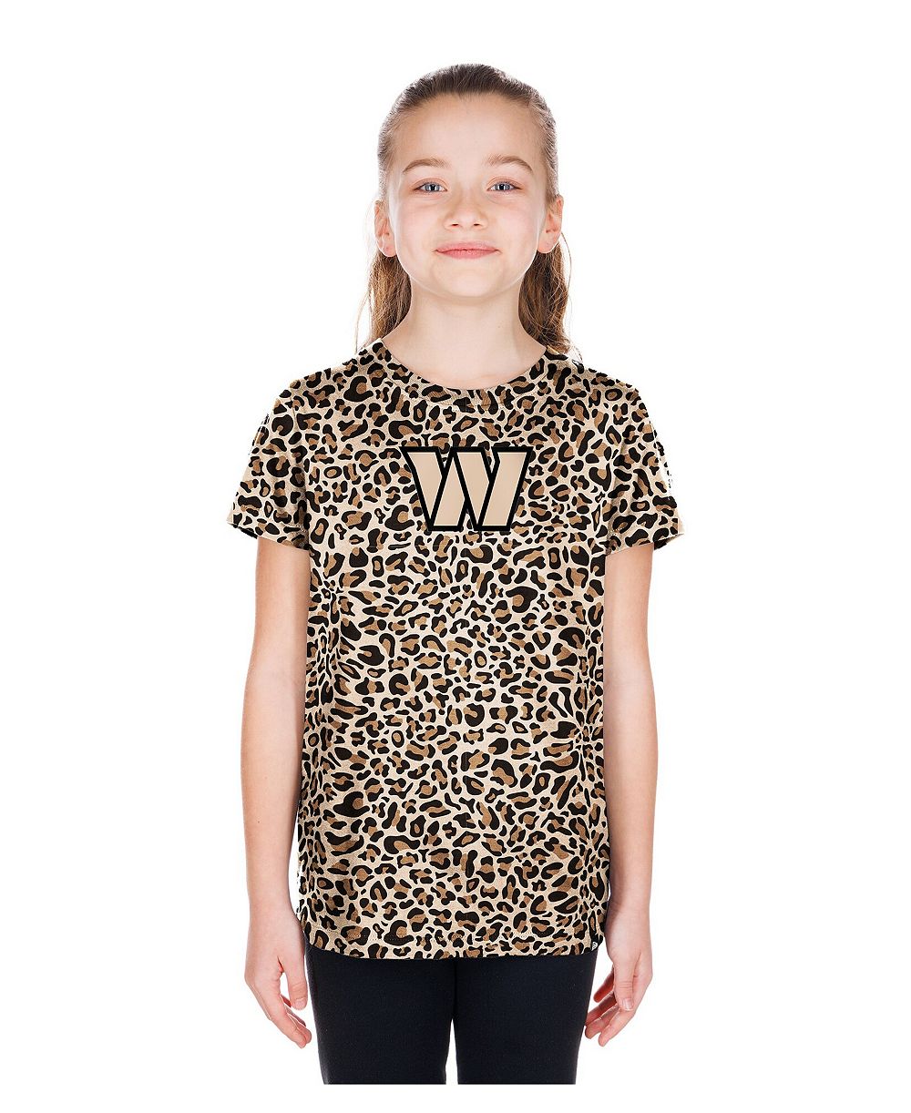 New Era Детская футболка Tan Washington Commanders Mom Me Leopard