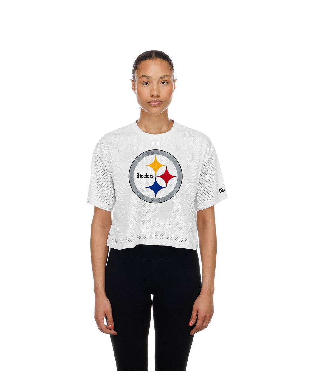 New Era Women's Pittsburgh Steelers Mesh Cropped Boxy T-Shirt