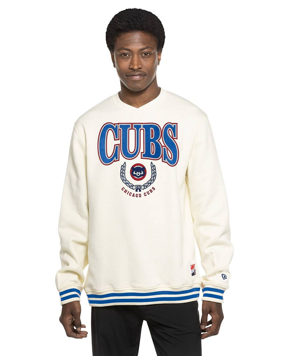Мужской свитшот New Era White Chicago Cubs Throwback