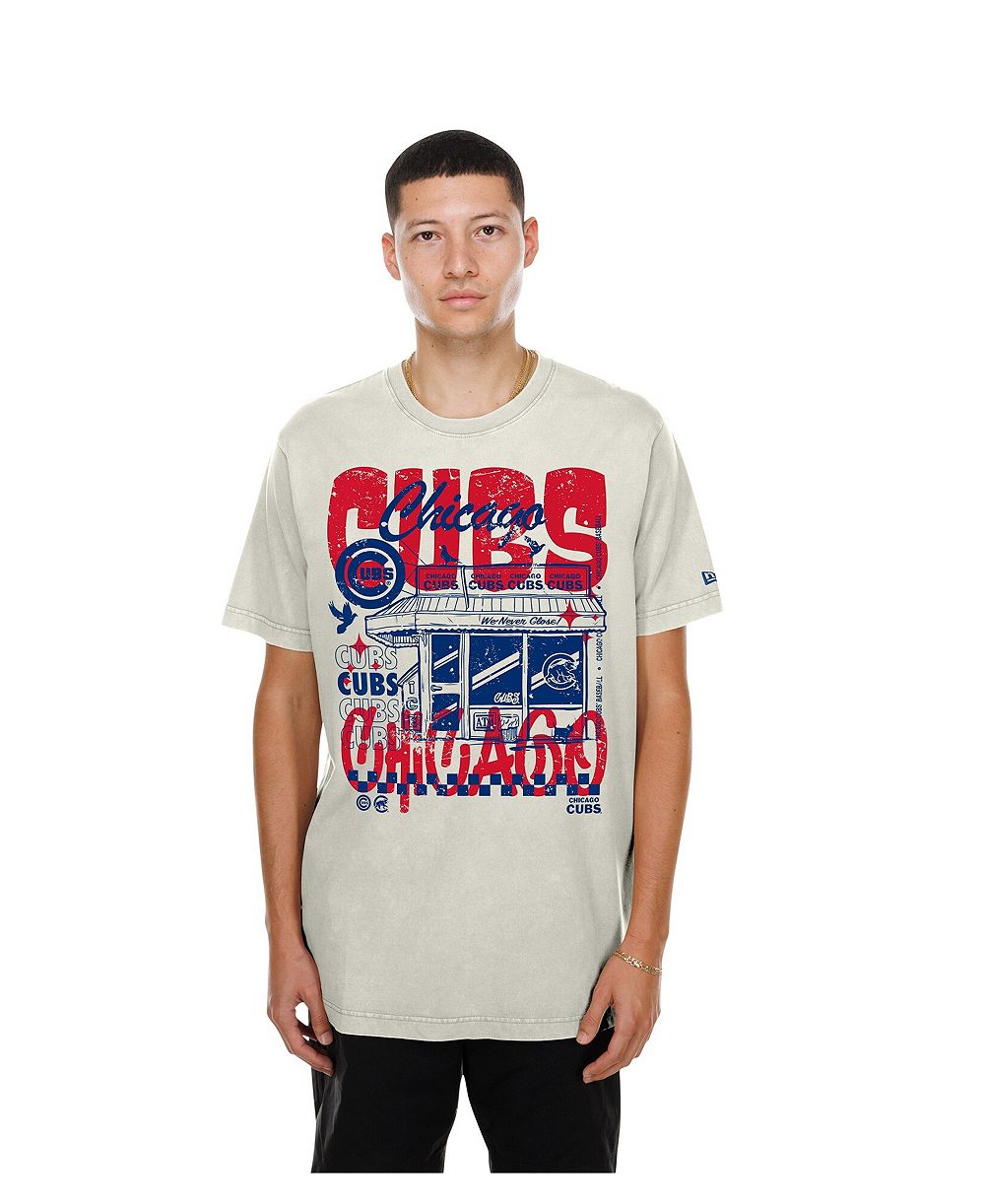 Футболка New Era Men's Cream Chicago Cubs Injection Lifestyle Foodie Fashion