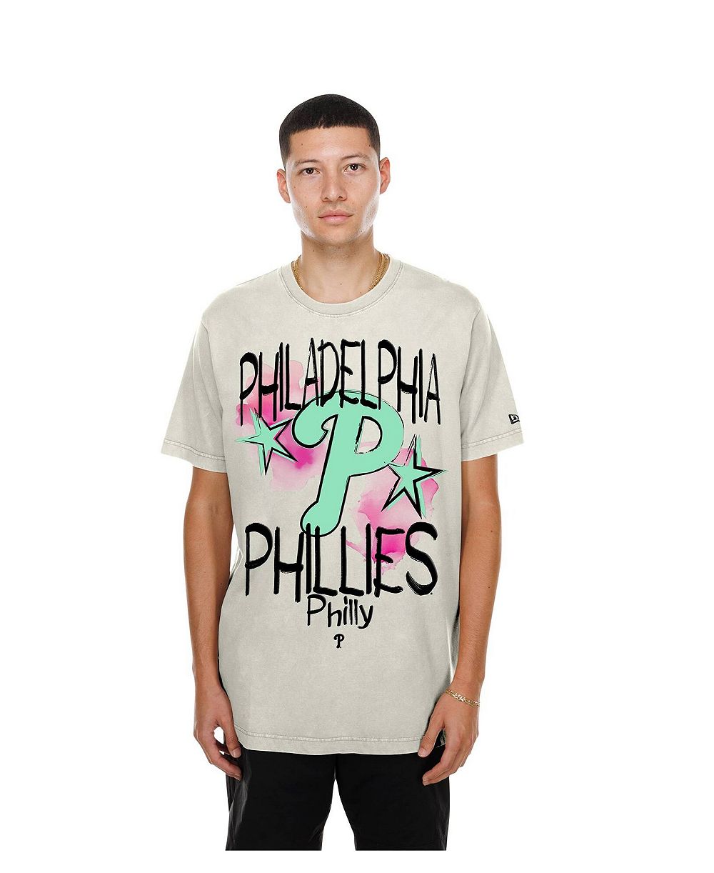 New Era Мужской Cream Philadelphia Phillies Lifestyle Punk Core T-Shirt