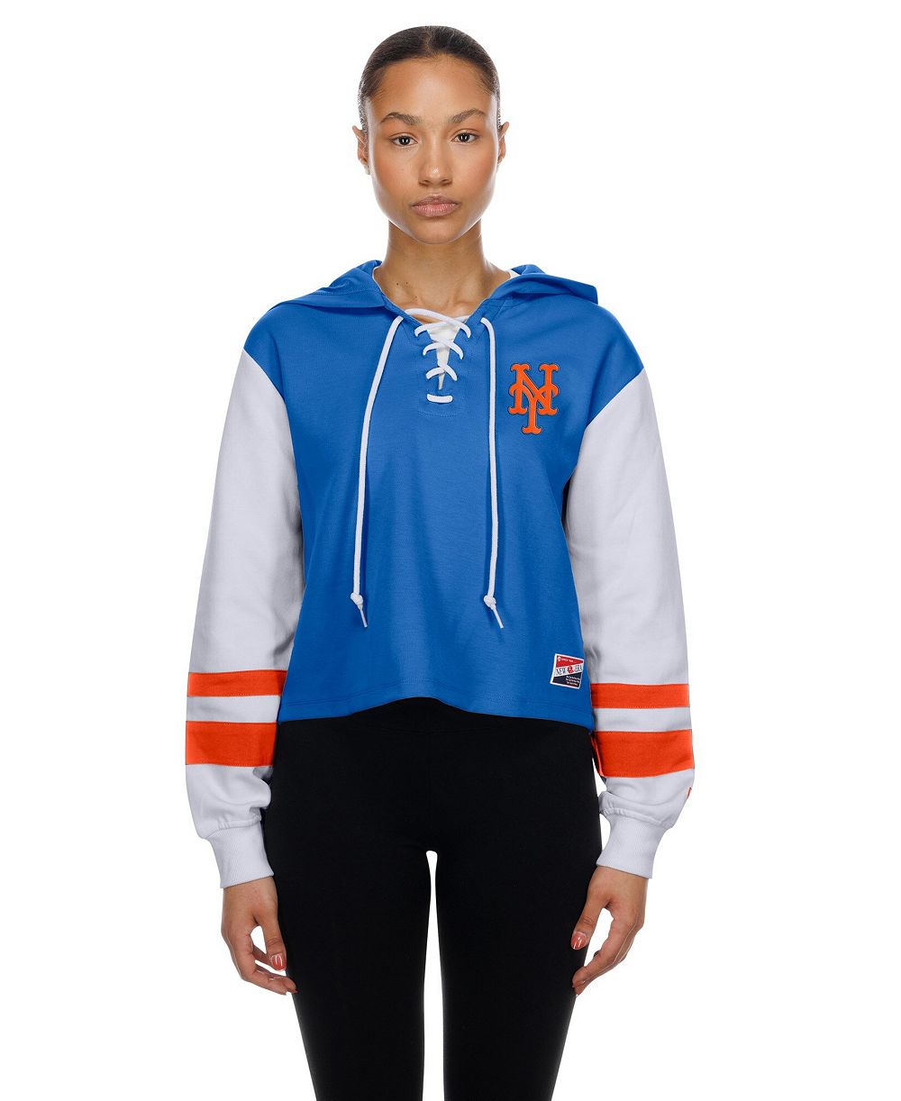New Era Женское укороченное худи New York Mets Boxy Cropped Lace-up