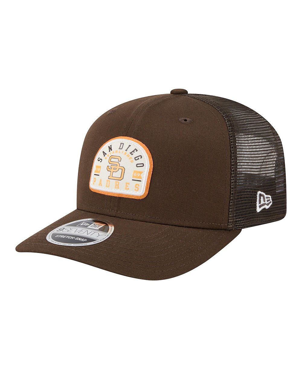Мужская бейсболка New Era San Diego Padres Throwback Contest 9SEVENTY Adjustable Trucker Hat коричневого цвета