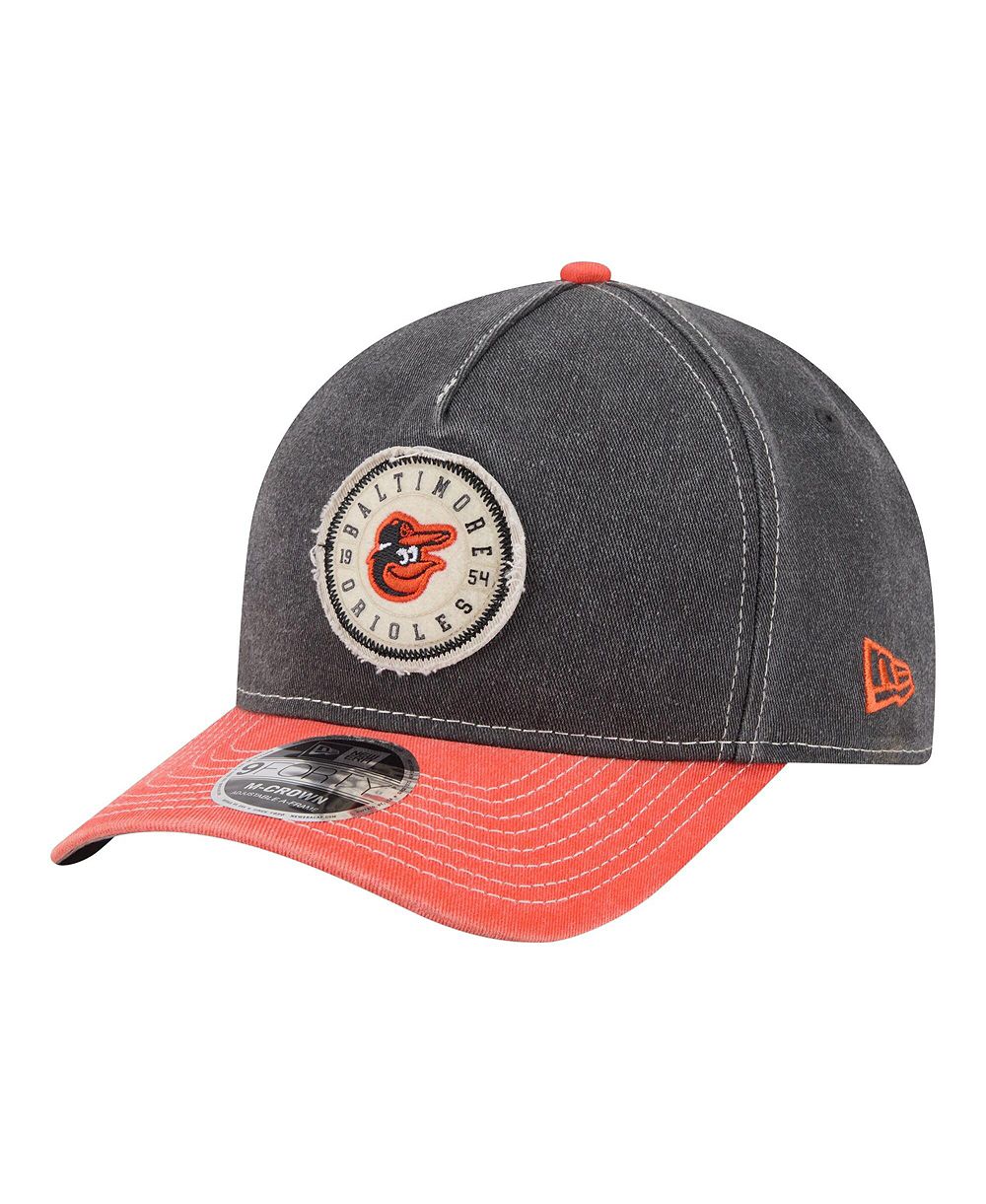 Мужская кепка New Era Black/Orange Baltimore Orioles Felt M-Crown 9FORTY Adjustable Hat