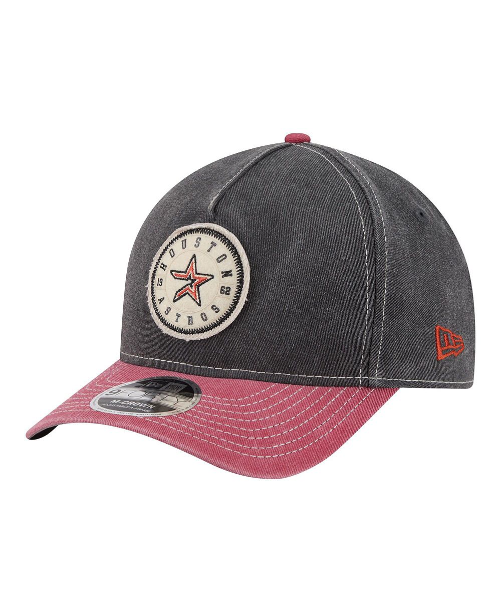Мужская кепка New Era Black/Red Houston Astros Felt M-Crown 9FORTY Adjustable