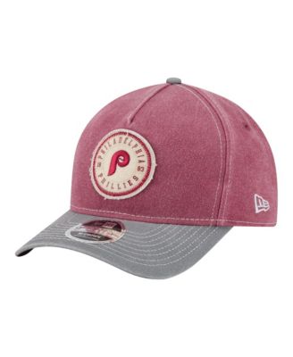 Мужская кепка New Era Burgundy/Gray Philadelphia Phillies Felt M-Crown 9FORTY Adjustable