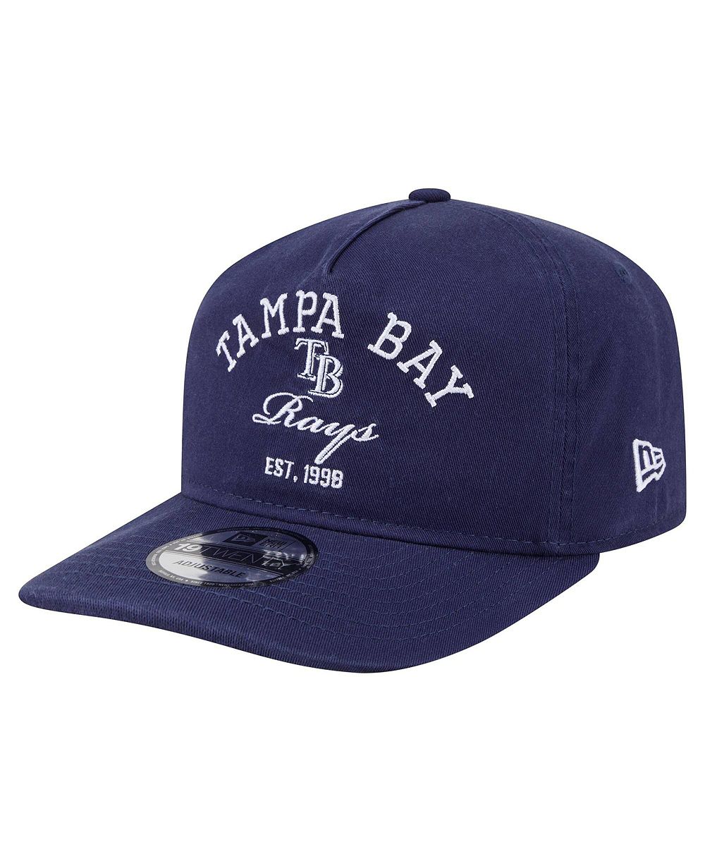 New Era Men's Navy Tampa Bay Rays Stacked 19TWENTY Adjustable Hat