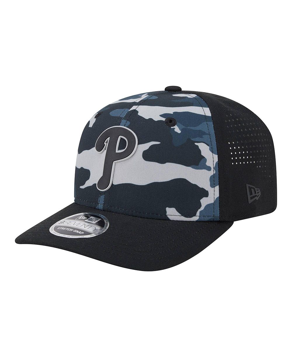 Мужская кепка New Era Black Philadelphia Phillies Tonal Camo 9SEVENTY Stretch-Snap
