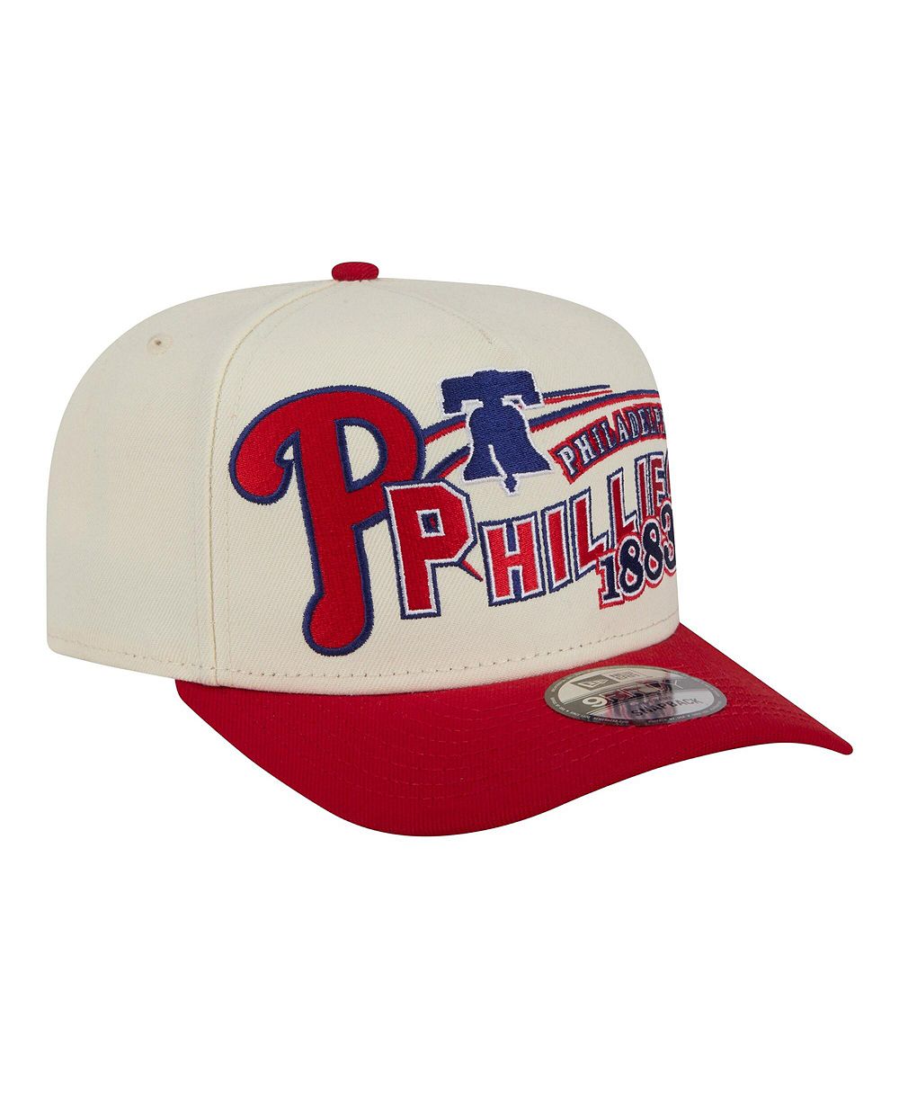 Кепка New Era Men's Cream/Red Philadelphia Phillies Classic A-Frame 9FIFTY Snapback