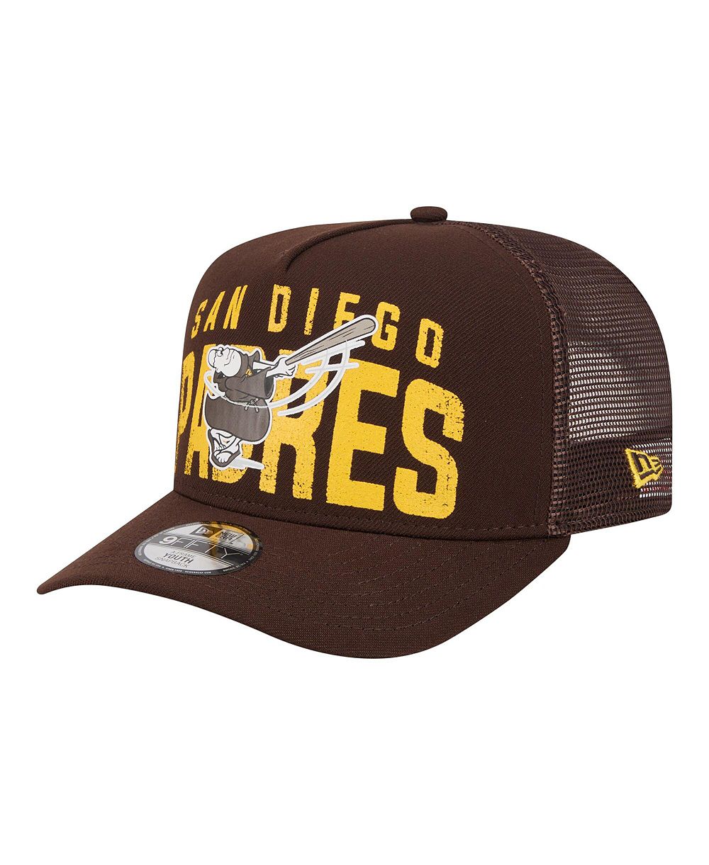 Кепка New Era Big Boys and Girls Brown San Diego Padres Logo Fade A-Frame 9FIFTY Snapback