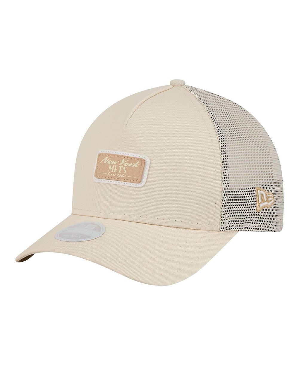 New Era Женская кепка Light Beige New York Mets Tonal Patch 9FORTY M-Crown A-Frame Trucker Adjustable