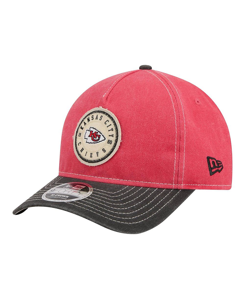Мужская кепка New Era Red/Black Kansas City Chiefs 9FORTY Felt A-Frame Adjustable