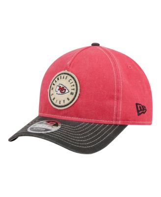 Мужская кепка New Era Red/Black Kansas City Chiefs 9FORTY Felt A-Frame Adjustable