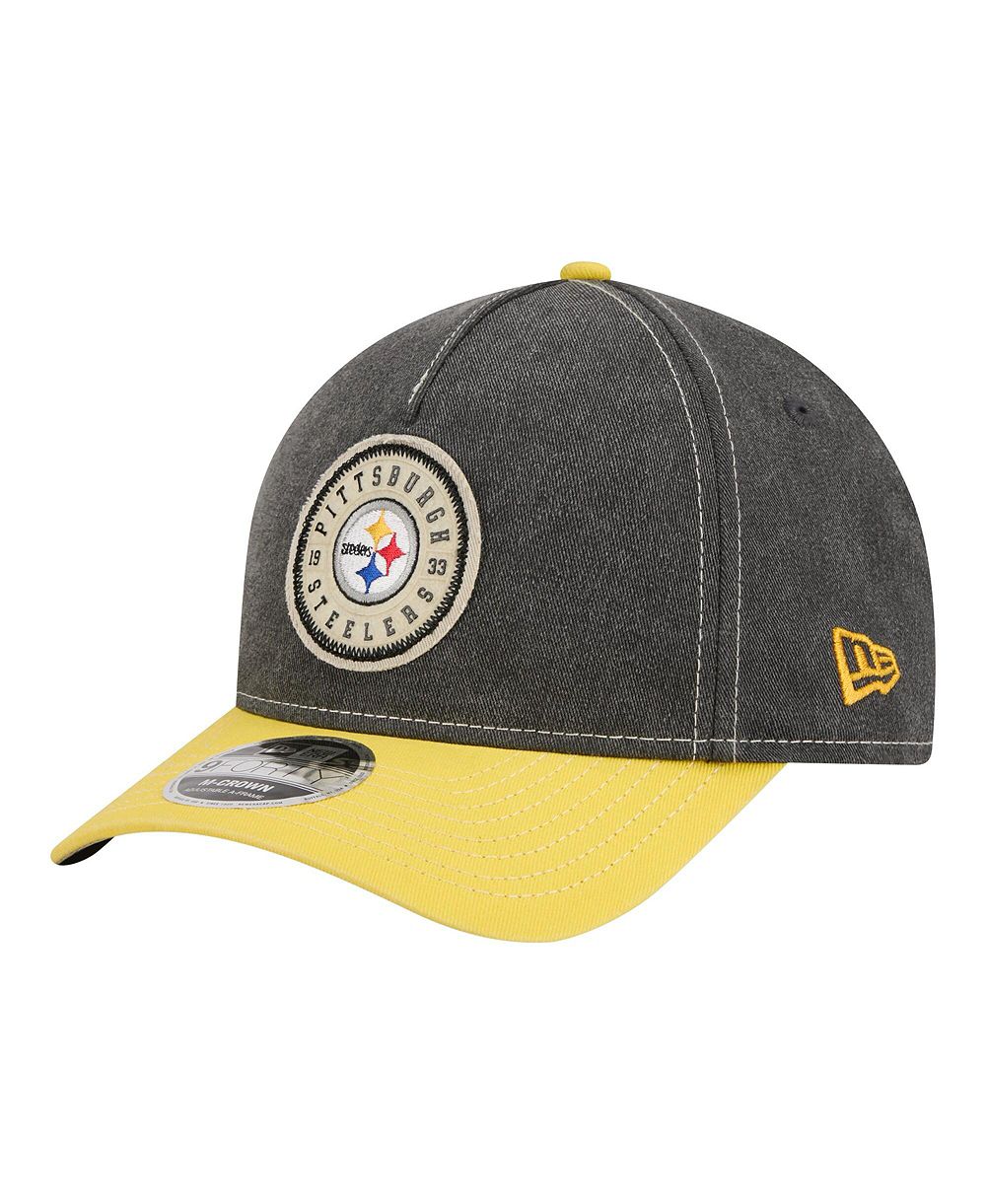New Era Мужской Black/Gold Pittsburgh Steelers 9FORTY A-Frame Adjustable Hat