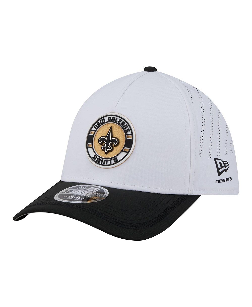Мужская кепка New Era New Orleans Saints Patch 39THIRTY A-Frame M-Crown перфорированная, белая/черная