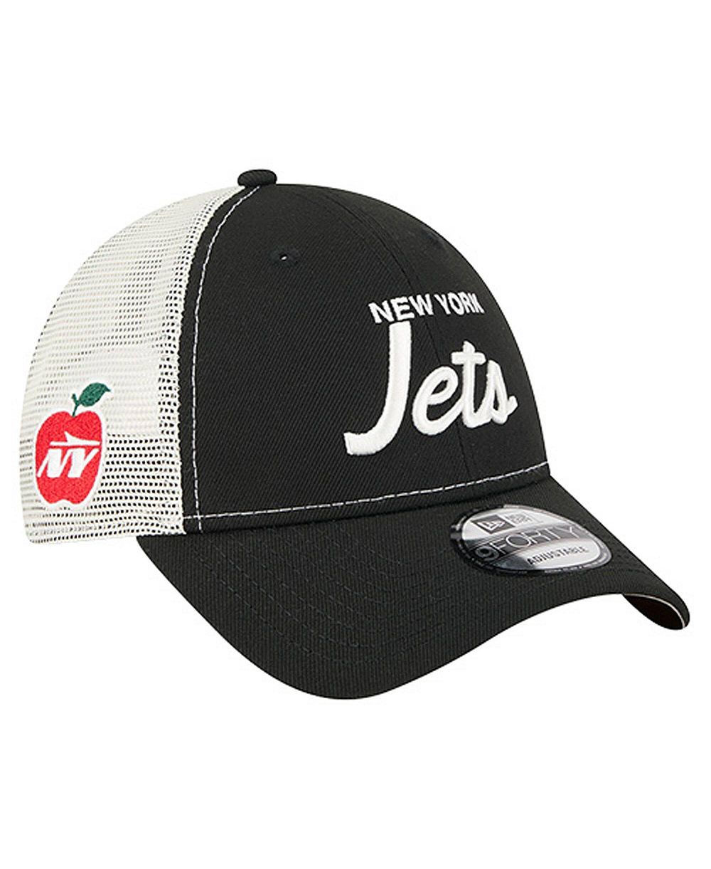Мужская кепка New Era Black New York Jets Apple Trucker 9FORTY Adjustable Hat