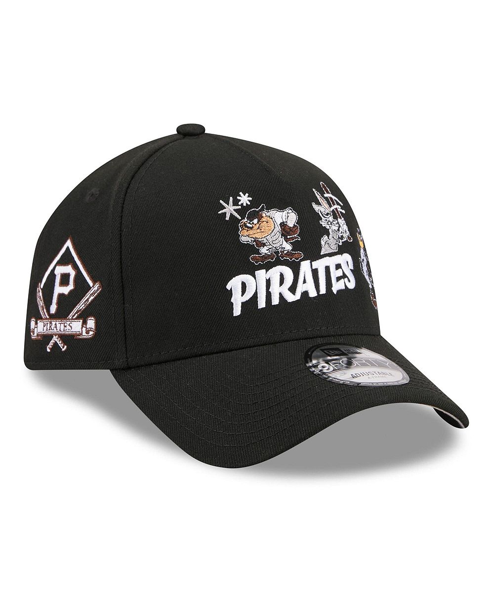 Кепка New Era Big Boys and Girls Black Pittsburgh Pirates Looney Tunes A-Frame 9FORTY Adjustable Hat