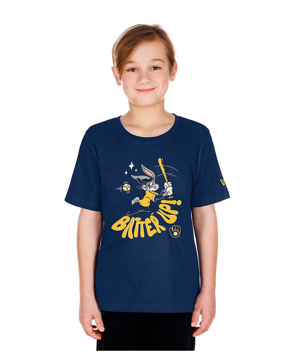 Футболка New Era для мальчиков и девочек Milwaukee Brewers Looney Tunes