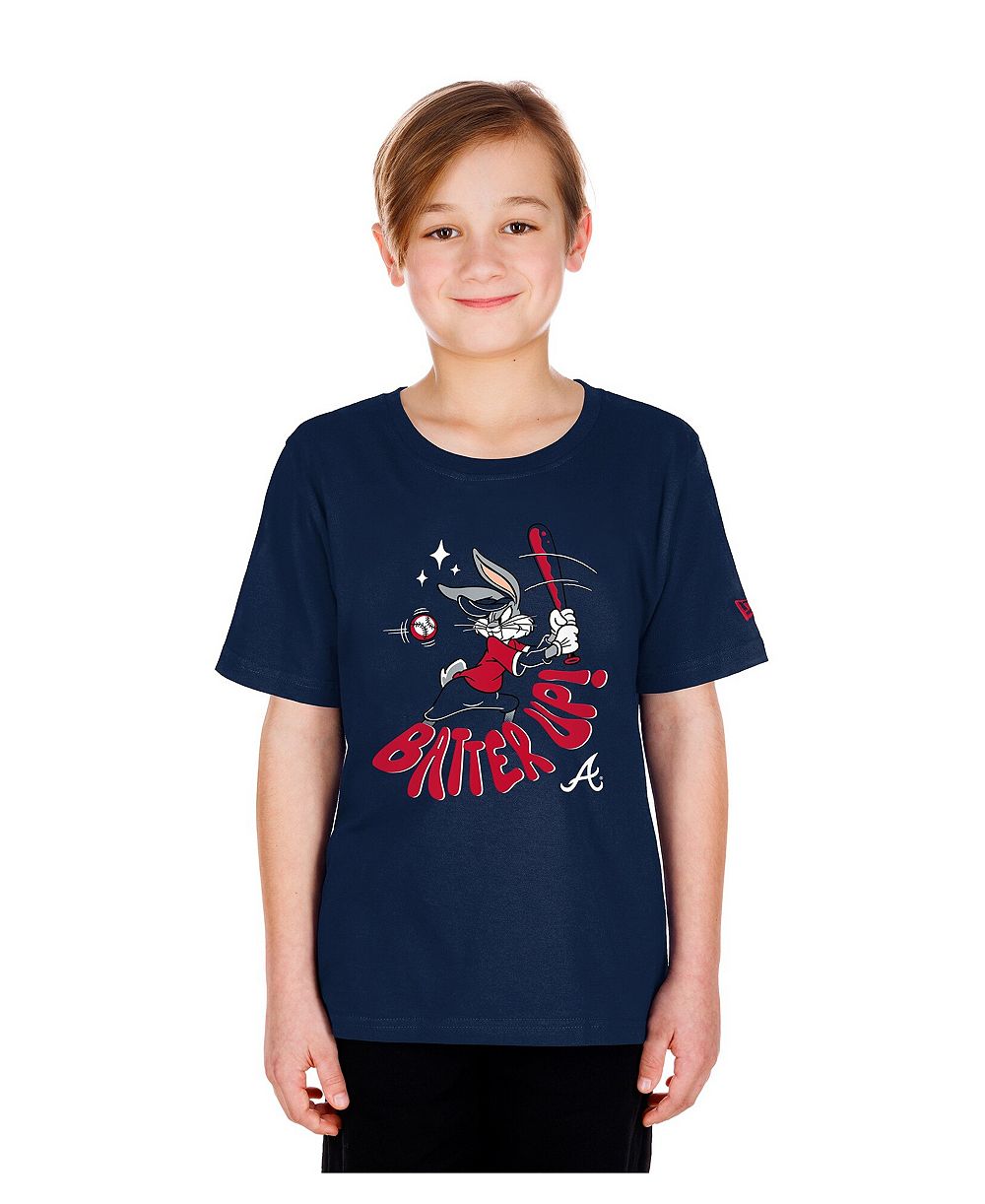 Футболка New Era Looney Tunes Atlanta Braves для мальчиков и девочек, темно-синяя