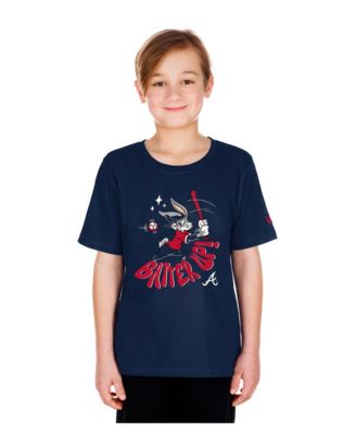 Футболка New Era Looney Tunes Atlanta Braves для мальчиков и девочек, темно-синяя