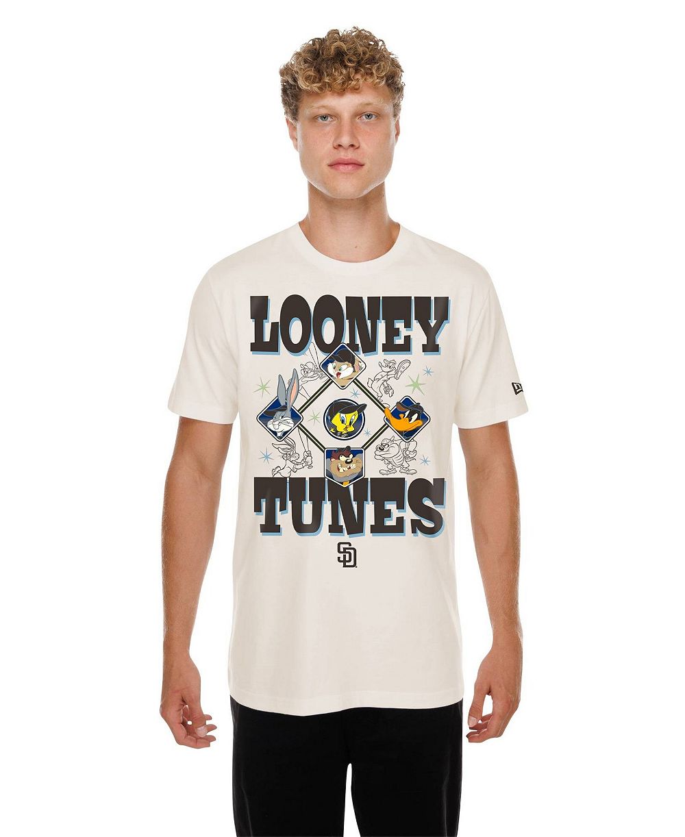 Футболка New Era Men's and Women's Cream San Diego Padres Looney Tunes