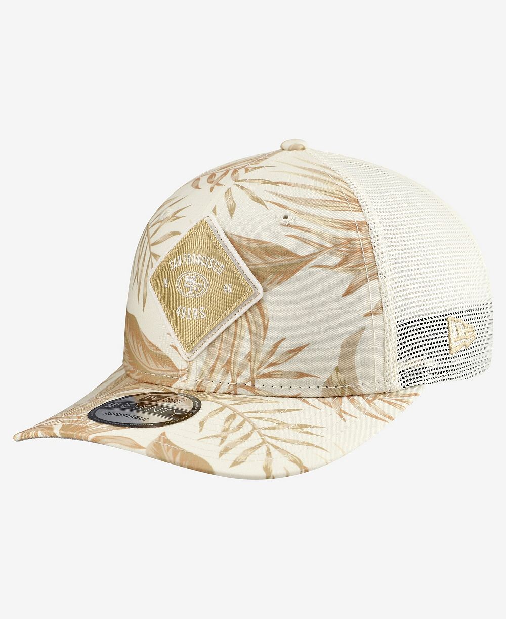 Мужская бежевая кепка New Era San Francisco 49ers Tonal Palm COOLERA 9SEVENTY Adjustable Trucker Hat