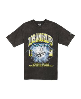 New Era Men's Black Los Angeles Dodgers Lightning Round Mineral Wash T-Shirt