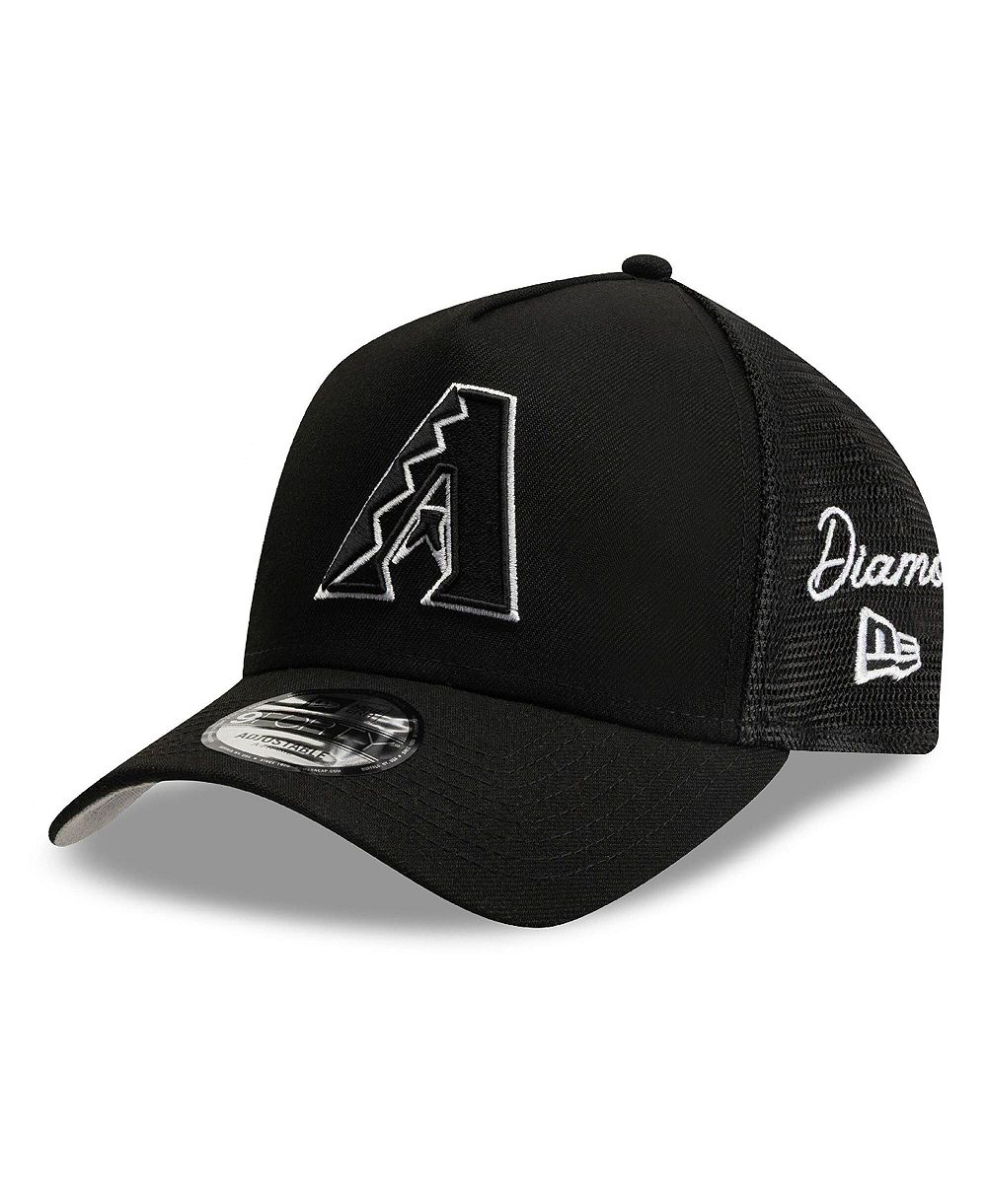Мужская кепка New Era Black Arizona Diamondbacks Side Script 9FORTY A-Frame Trucker Adjustable