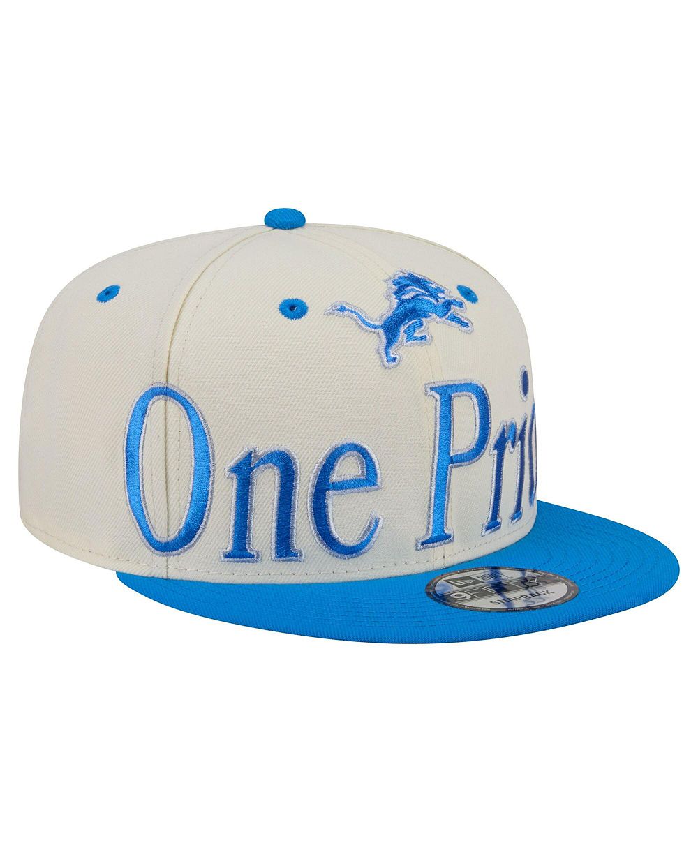 Кепка New Era Men's Cream Detroit Lions Oversized Slogan 9FIFTY Snapback