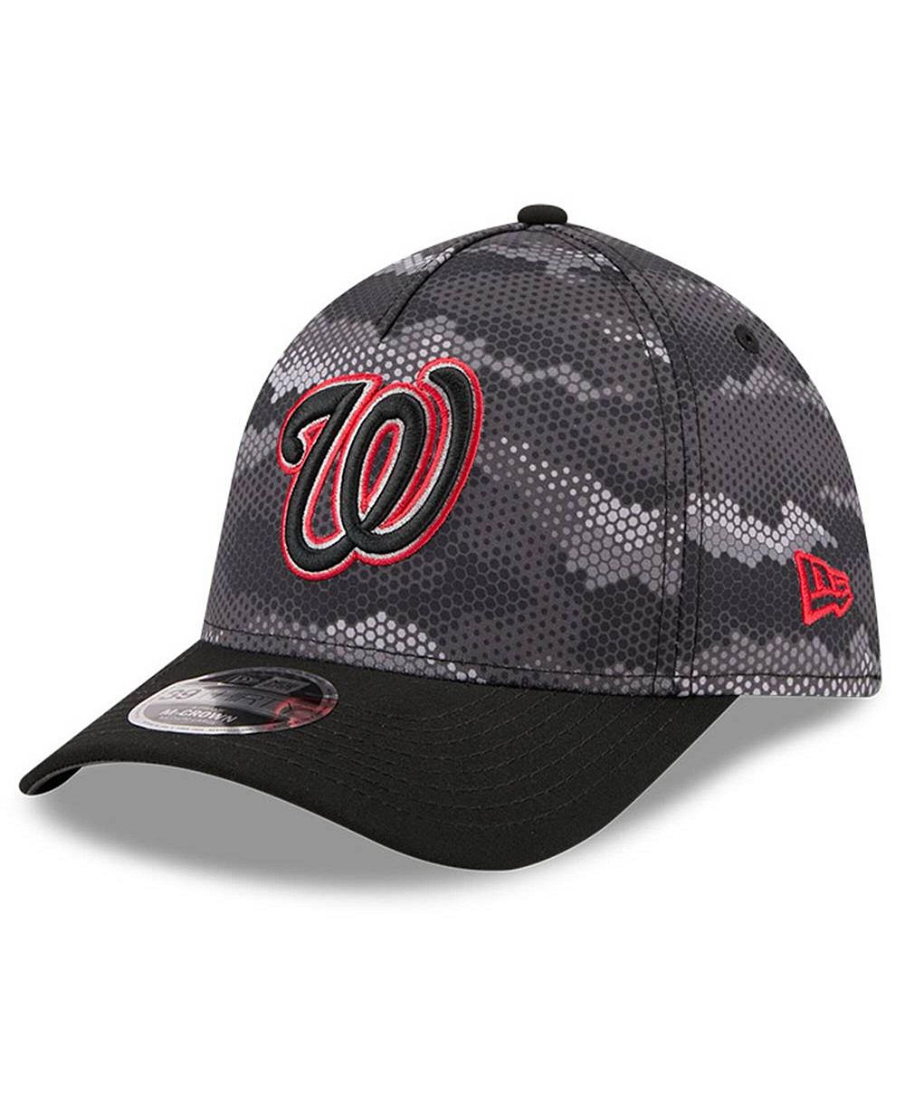 Мужская кепка New Era Washington Nationals Camo 39THIRTY A-Frame Flex черная