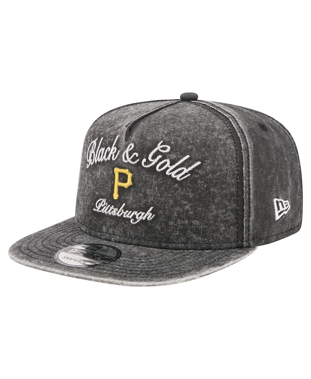 New Era Men's Black Pittsburgh Pirates City Slogan A-Frame 9FIFTY Snapback Hat