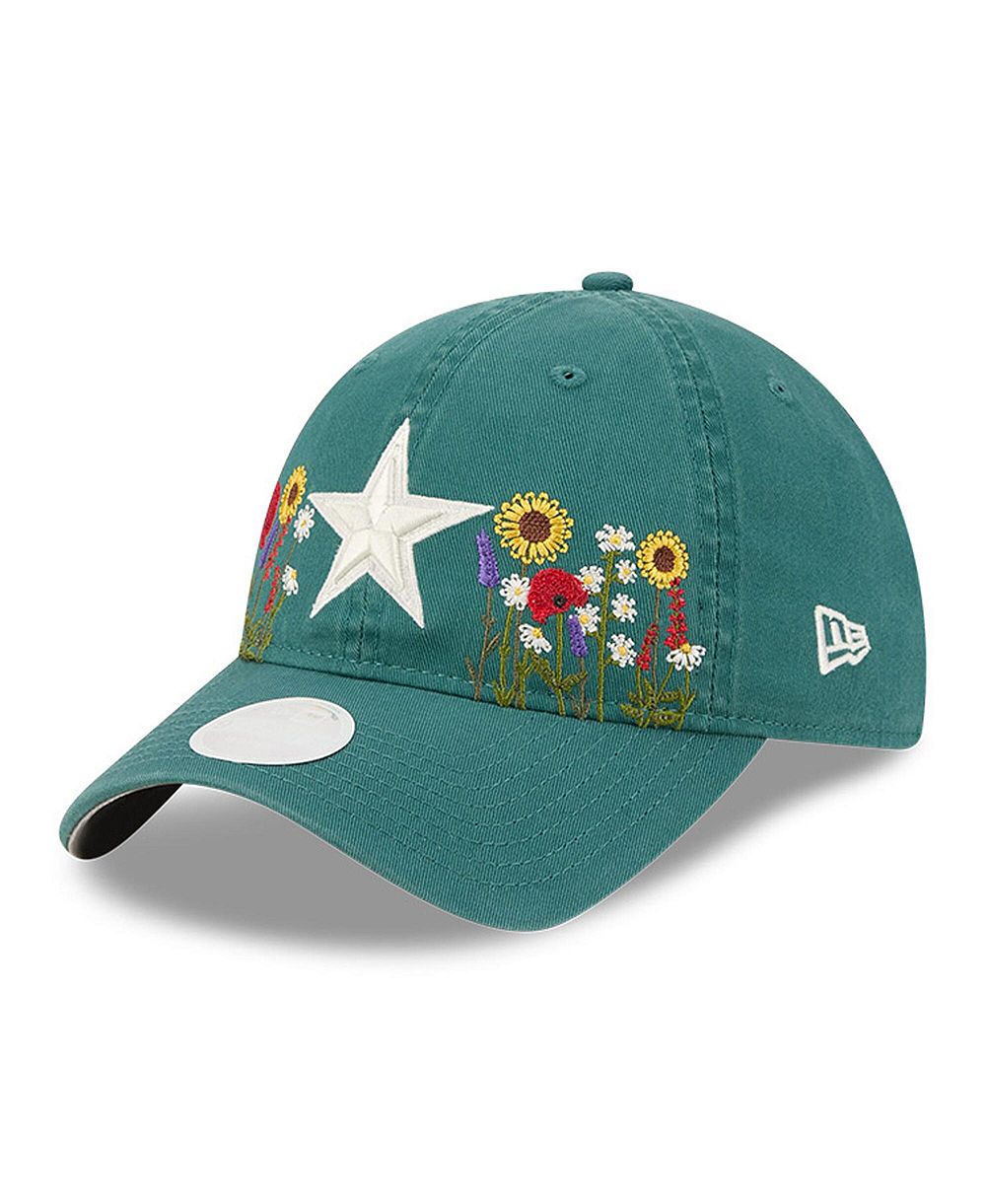 Женская регулируемая кепка New Era Green Dallas Cowboys Wildflower 9TWENTY