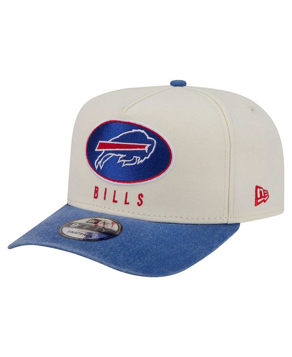 New Era Men's Cream/Royal Buffalo Bills Washed A-Frame 9FIFTY Snapback Hat