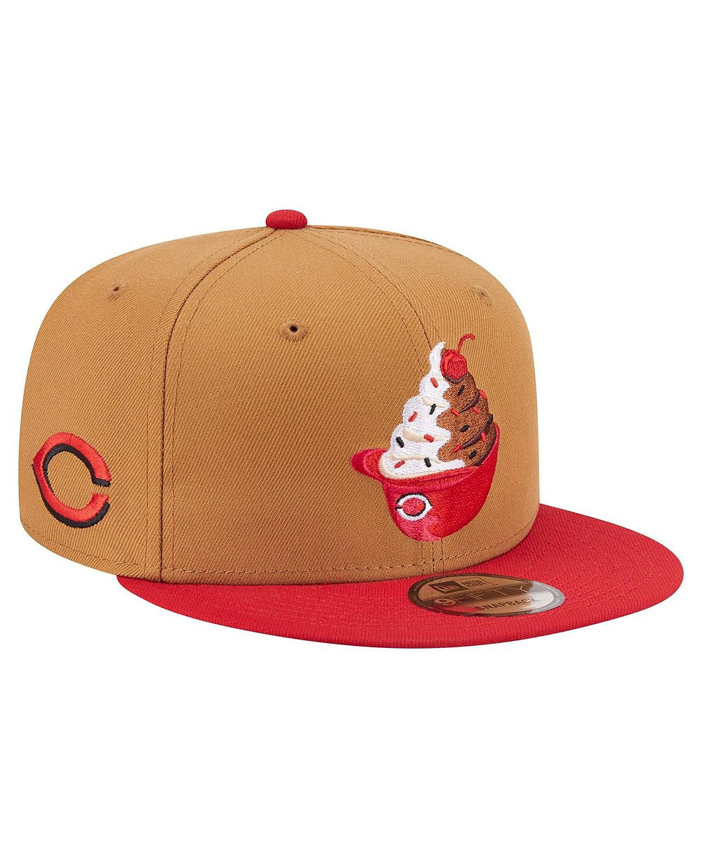 Мужская кепка New Era Khaki/Red Cincinnati Reds Ice Cream 9FIFTY Snapback