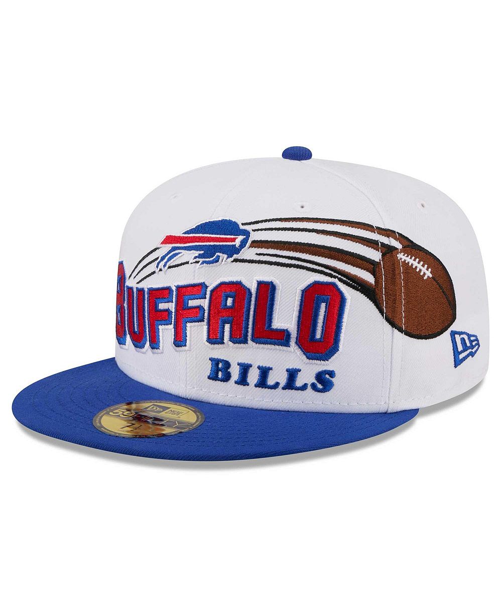 Мужская кепка New Era White/Royal Buffalo Bills Retro Swoop 59FIFTY Fitted
