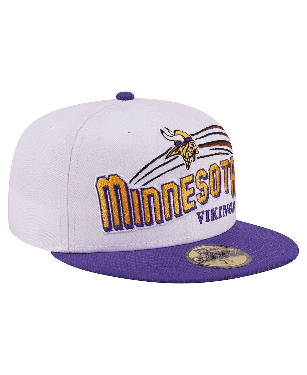 Мужская кепка New Era White/Purple Minnesota Vikings Retro Swoop 59FIFTY Fitted