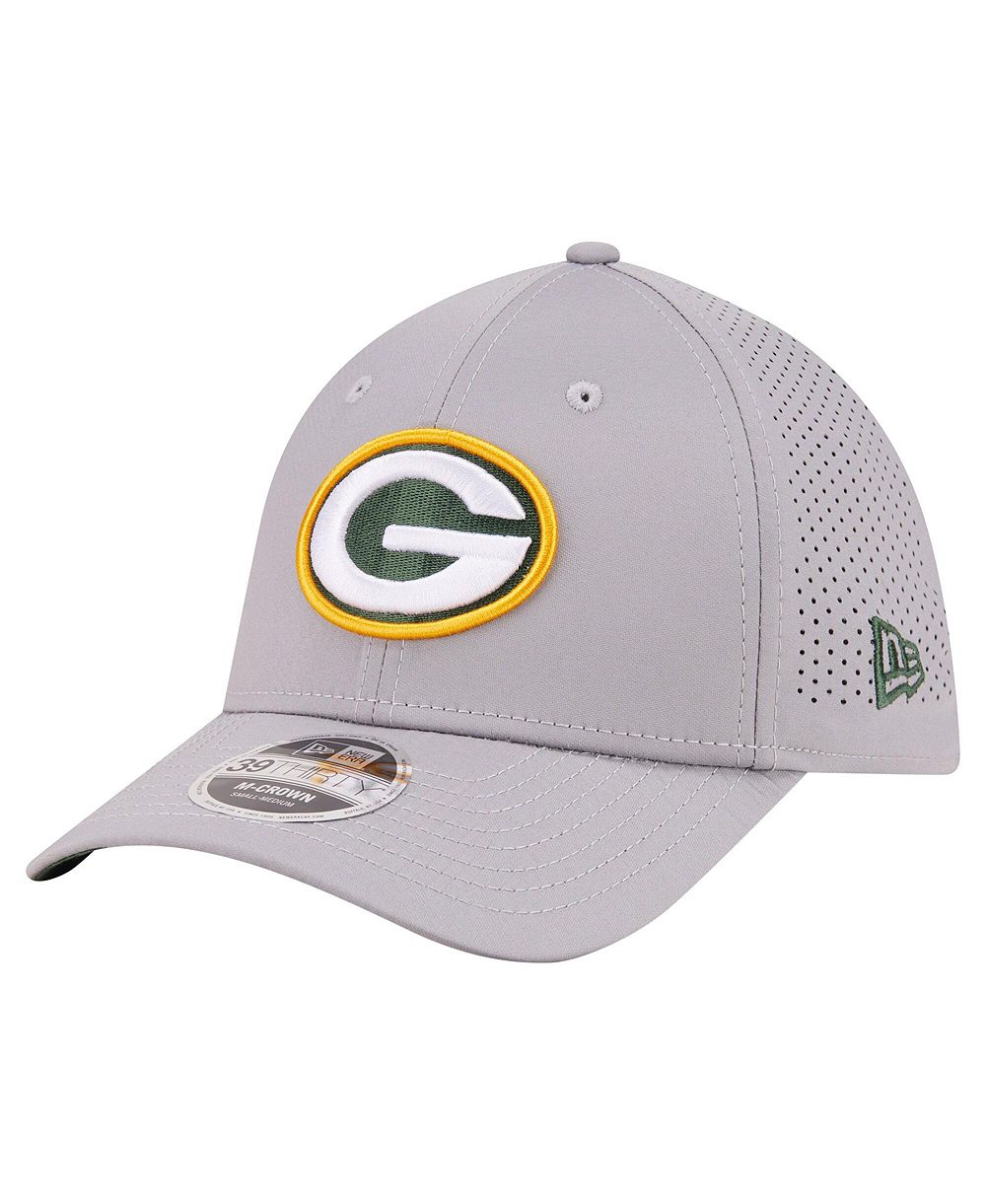New Era Men's Gray Green Bay Packers 39THIRTY M-Crown Flex Fit Hat