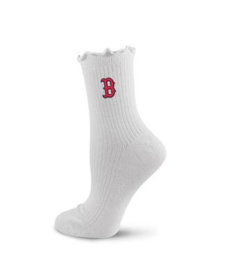 Женские носки Pro Compression Boston Red Sox Ribbed Lettuce-Edge Quarter