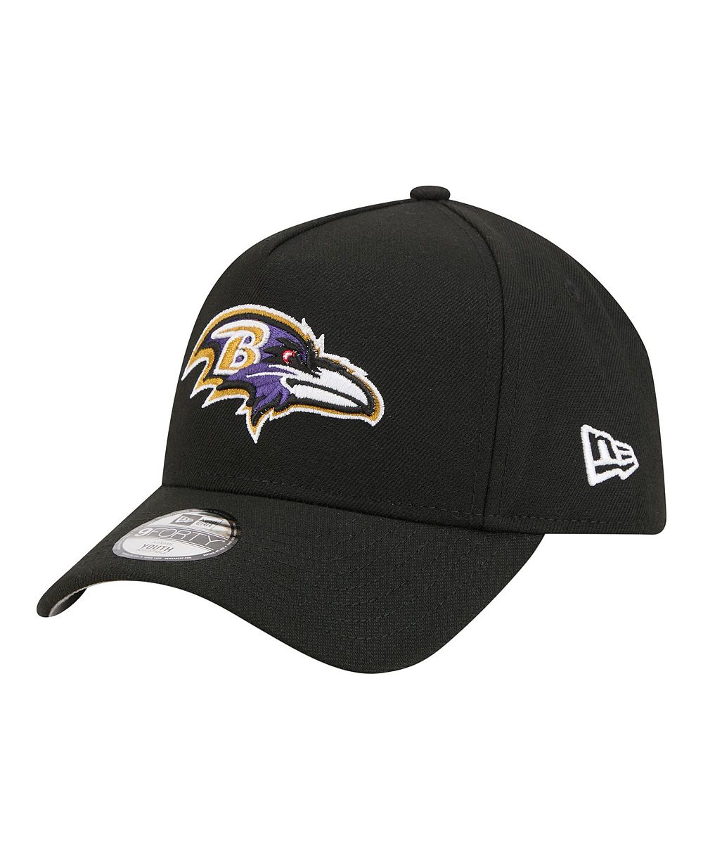 Кепка New Era Big Boys and Girls Black Baltimore Ravens 9FORTY A-Frame Adjustable Hat