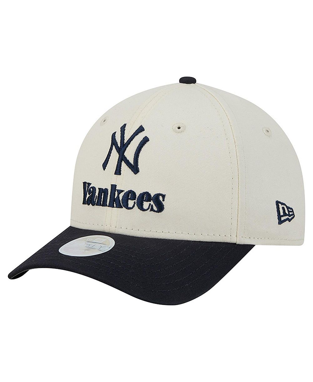 New Era Женская кремовая/темно-синяя кепка New York Yankees Primary 9FORTY M-Crown Adjustable