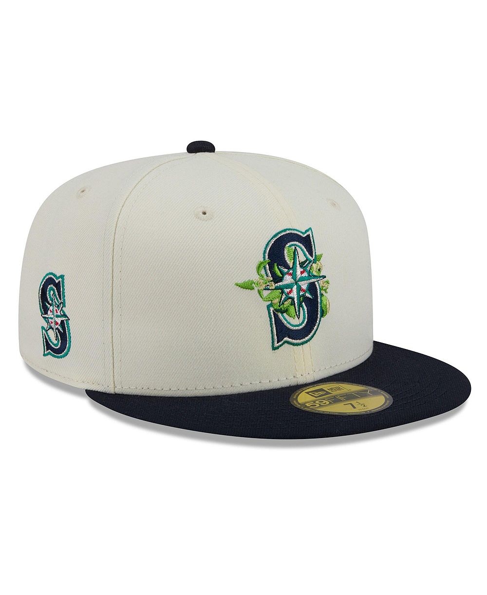 Мужская кепка New Era White/Navy Seattle Mariners Blossom 59FIFTY Fitted