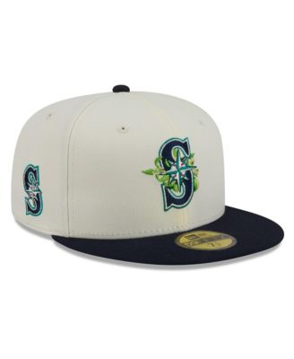 New Era Men's White/Navy Seattle Mariners Blossom 59FIFTY Fitted Hat